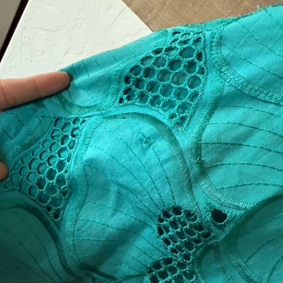 Corey Lynn Calter|Teal boho floral Sleeveless Women's Top,mesh florals•••size S - Picture 12 of 12